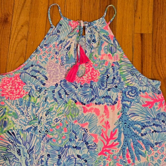 Lilly Pulitzer MARGOT Swing Dress Halter Neck Coral Print Women's Size Medium‎ - Picture 4 of 6